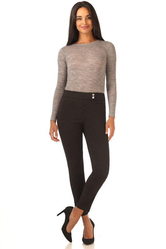 Skinny ankle pants with snaps