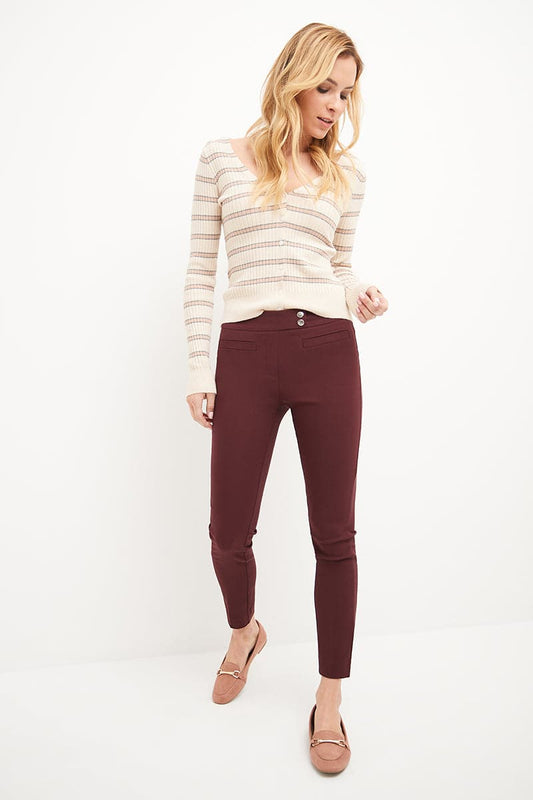 Skinny ankle pants with snaps