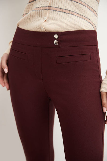 Skinny ankle pants with snaps