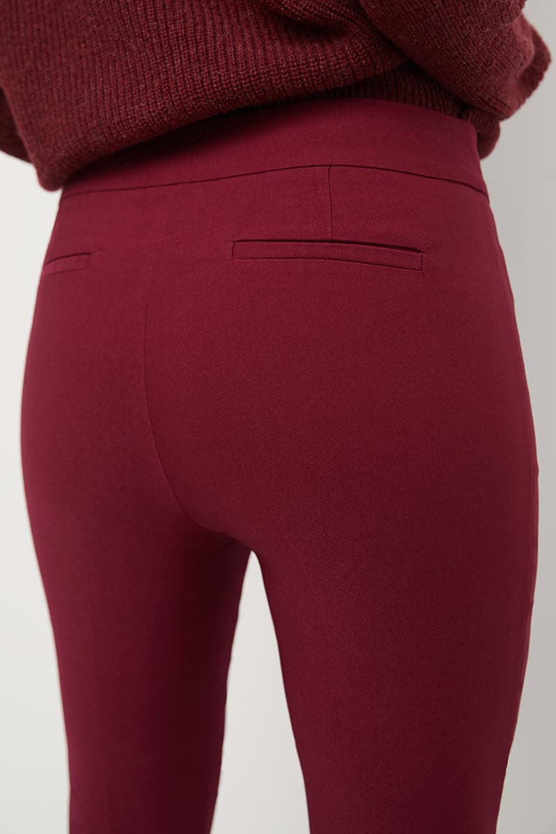 Skinny ankle pants with snaps