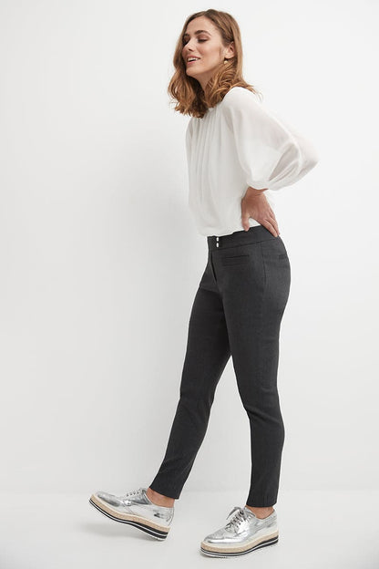 Skinny ankle pants with snaps