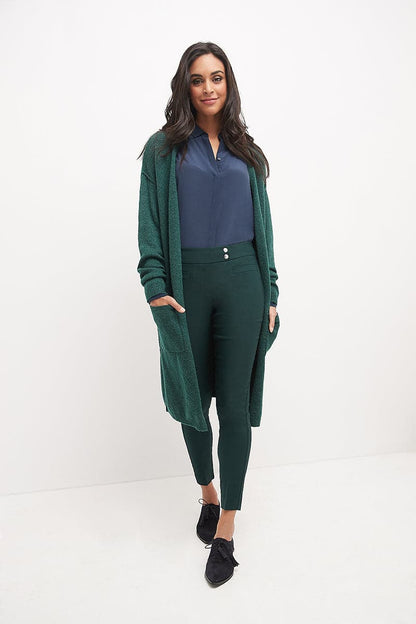 Skinny ankle pants with snaps