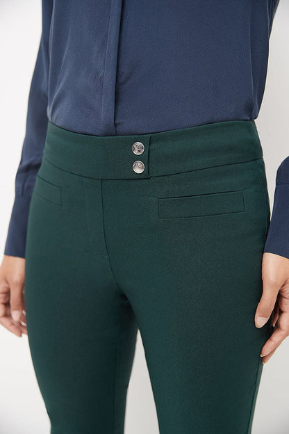 Skinny ankle pants with snaps