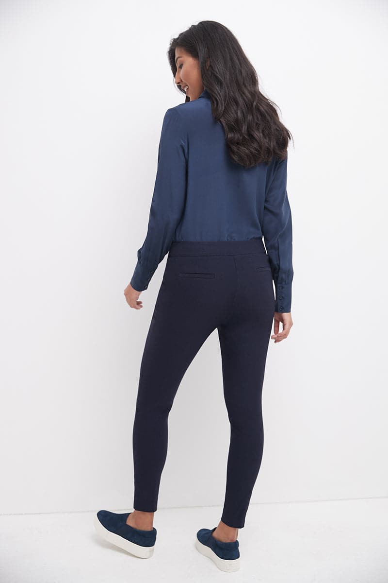 Skinny ankle pants with snaps