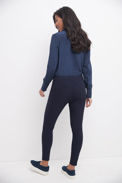 Skinny ankle pants with snaps