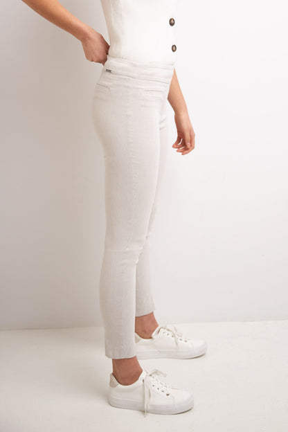 Skinny ankle pants with snaps