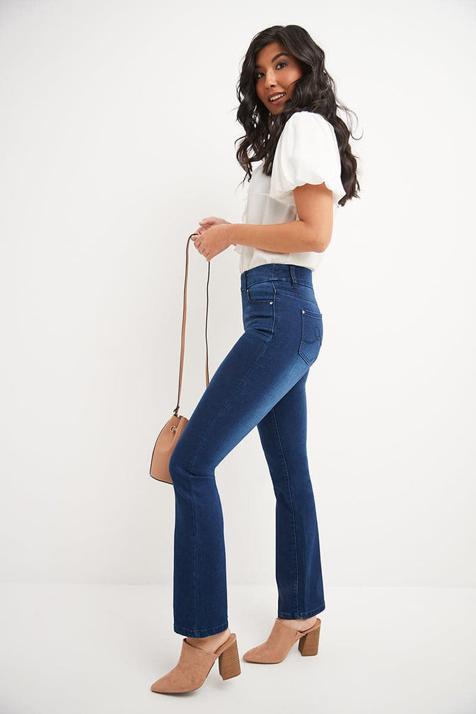 Pull-on Bootcut Jeans with real pockets – Rekucci Canada