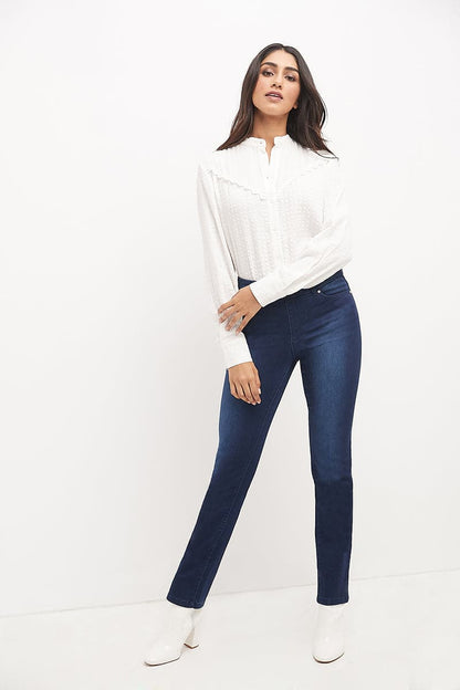 Secret Figure Pull-on Straight Leg Jeans with 5 real pockets