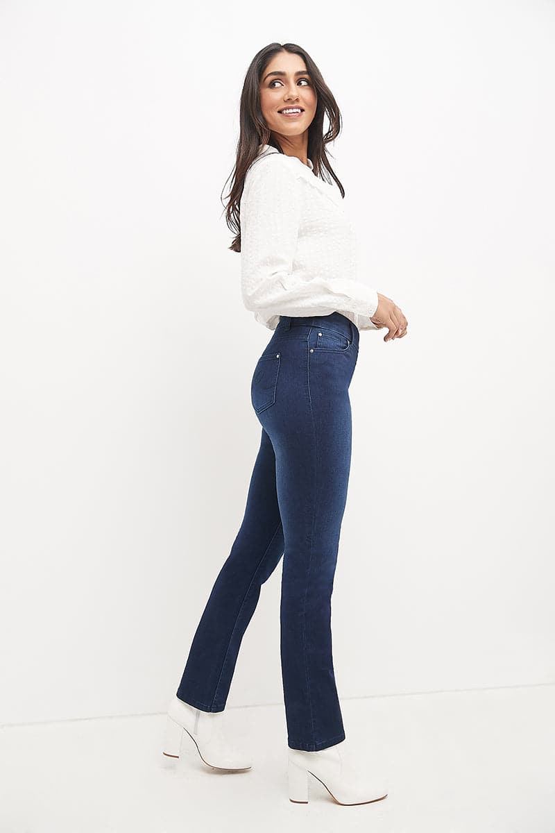 Secret Figure Pull-on Straight Leg Jeans with 5 real pockets
