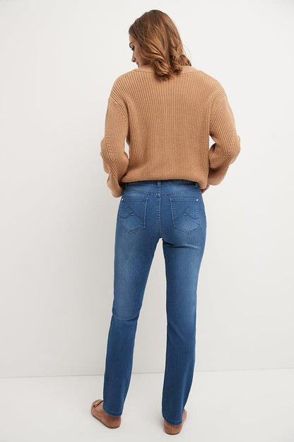 Secret Figure Pull-on Straight Leg Jeans with 5 real pockets