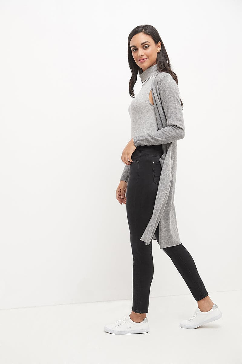 Skinny Pull-On Jeans with 5 Pocket Styling