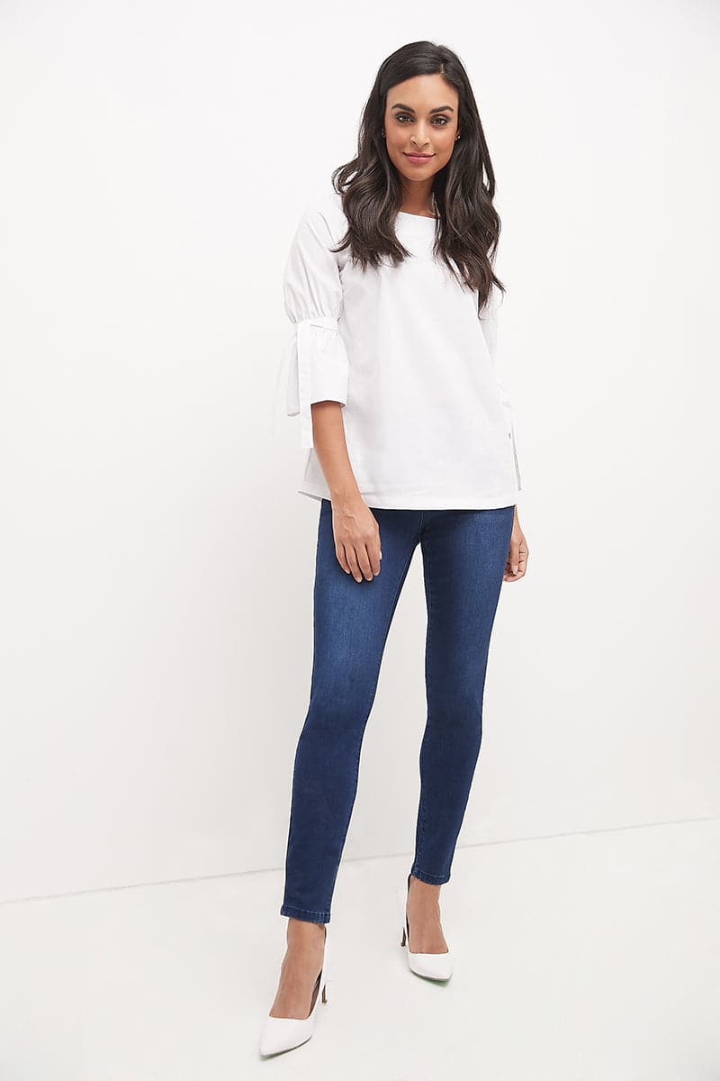 Skinny Pull-On Jeans with 5 Pocket Styling