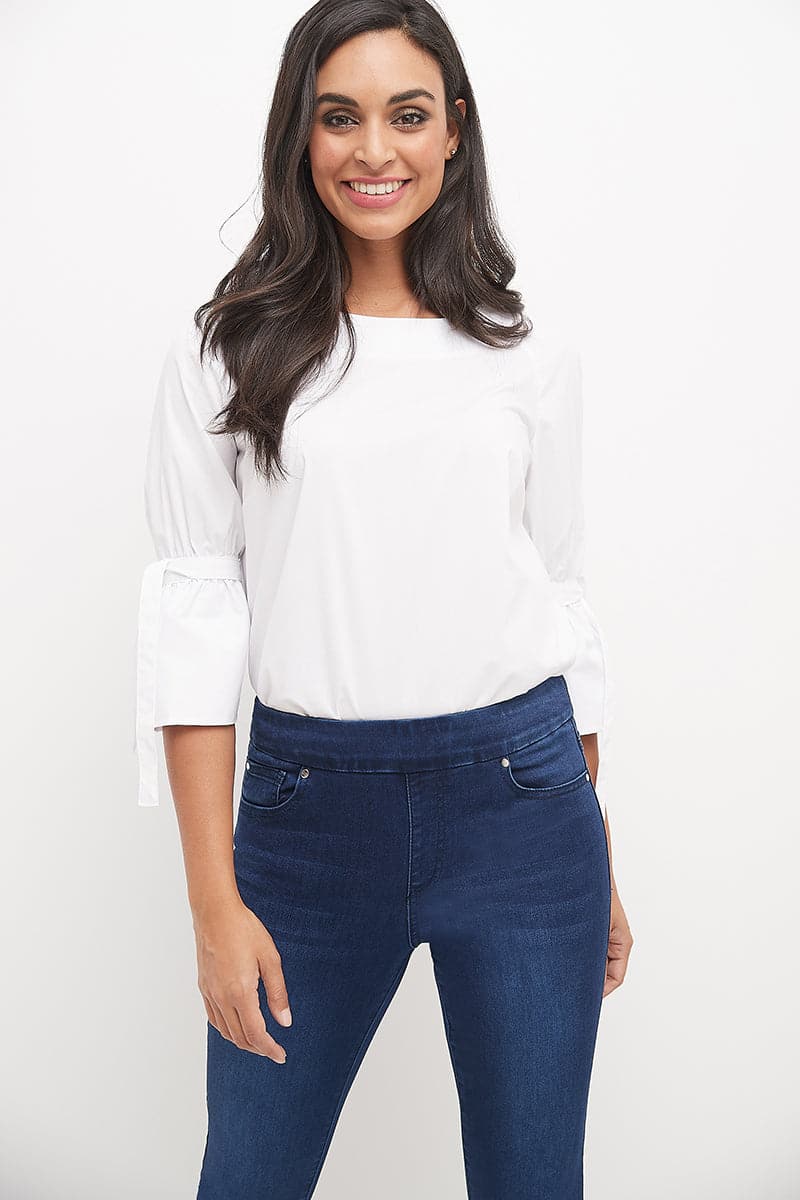 Skinny Pull-On Jeans with 5 Pocket Styling