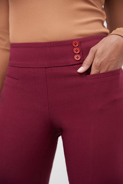 Straight classic pants with tummy control and pockets