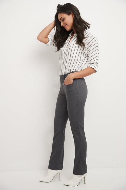 Straight classic pants with tummy control and pockets