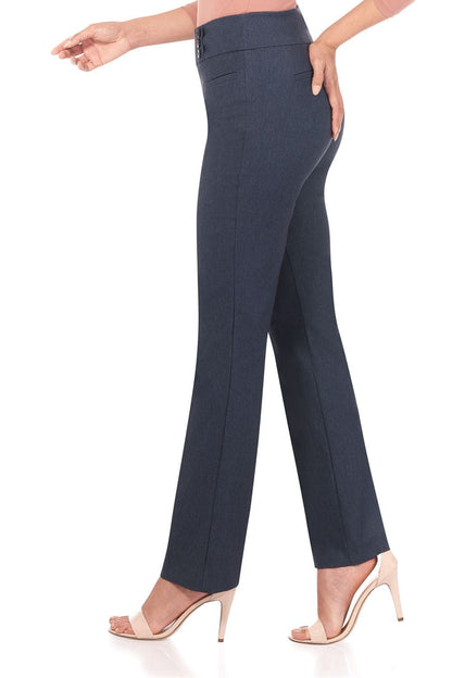 Straight classic pants with tummy control and pockets