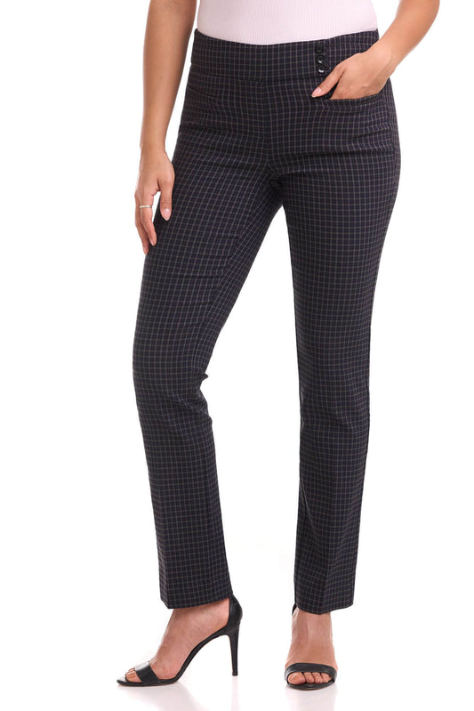 Straight classic pants with tummy control and pockets