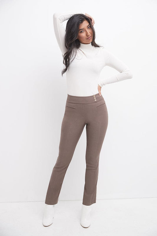 Straight classic pants with tummy control and pockets