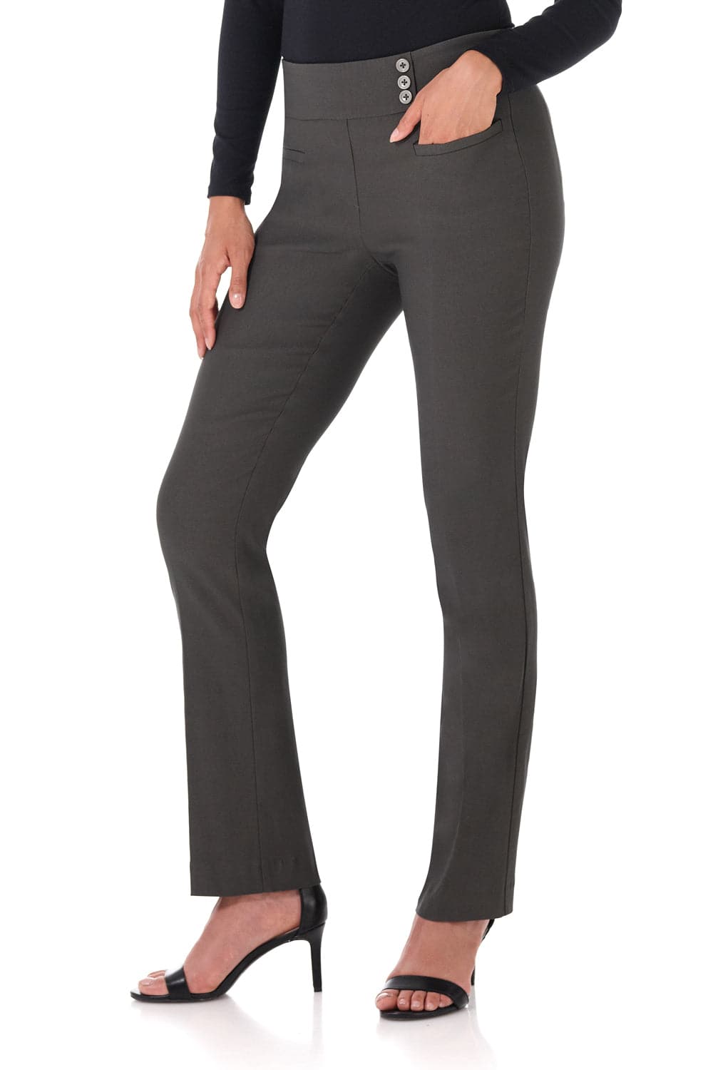 Straight classic pants with tummy control and pockets – Rekucci