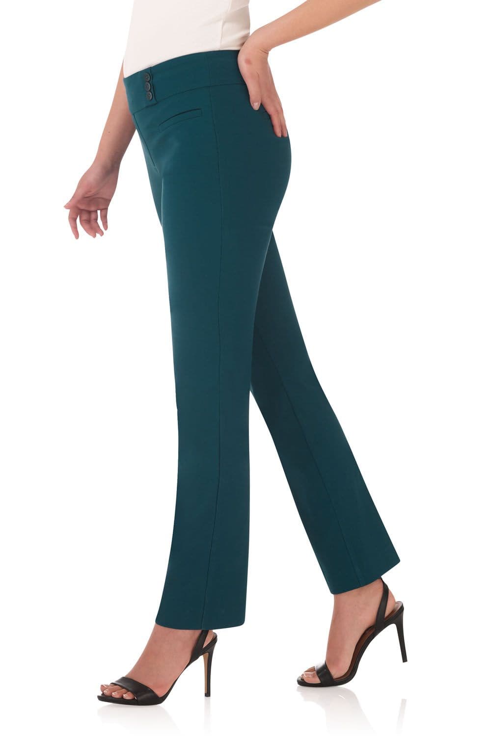 Straight classic pants with tummy control and pockets