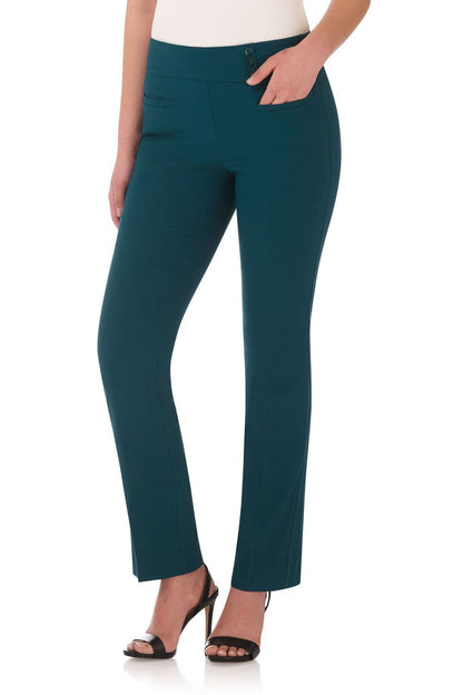 Straight classic pants with tummy control and pockets