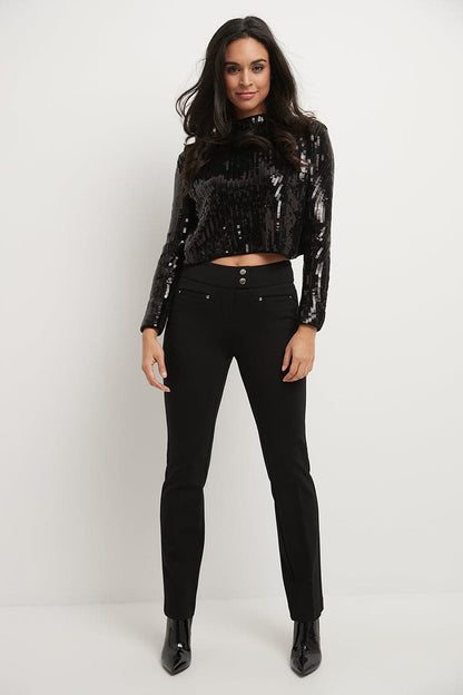 Secret Figure Pull-on Straight Pants with Tummy Control