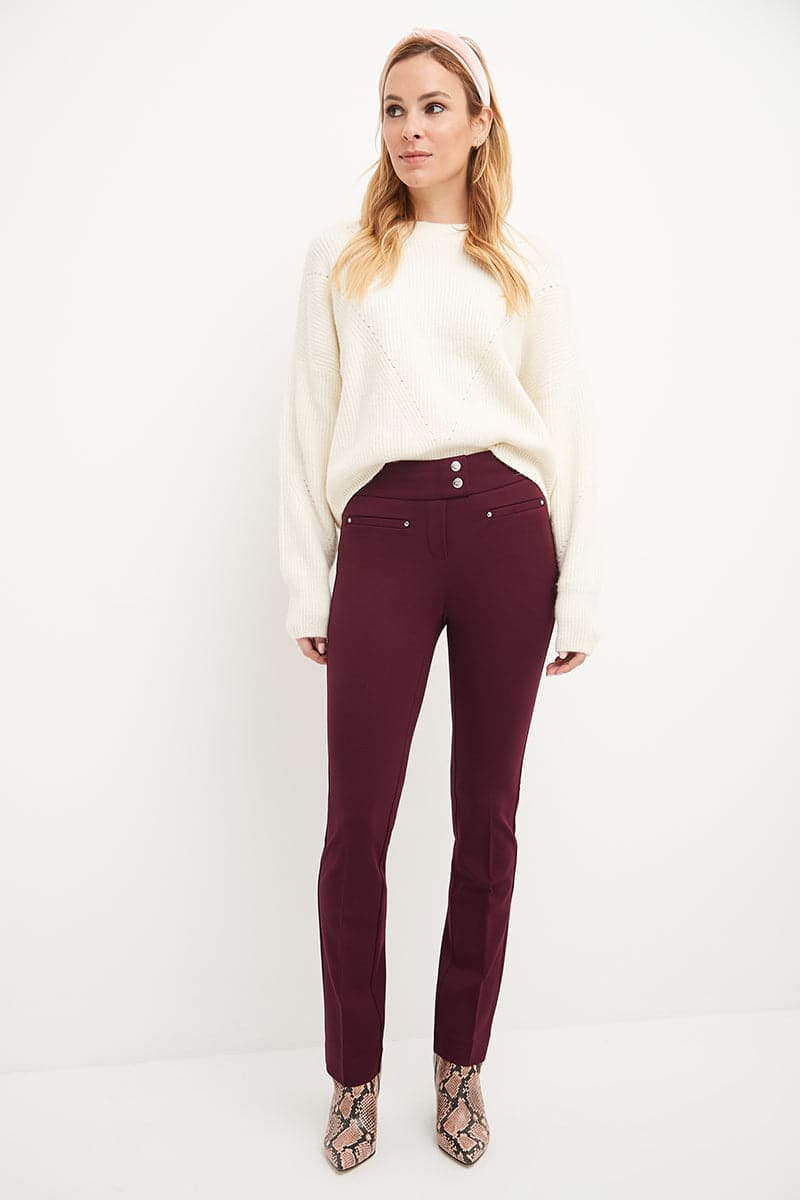 Secret Figure Pull-on Straight Pants with Tummy Control