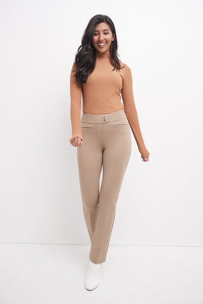 Secret Figure Pull-on Straight Pants with Tummy Control