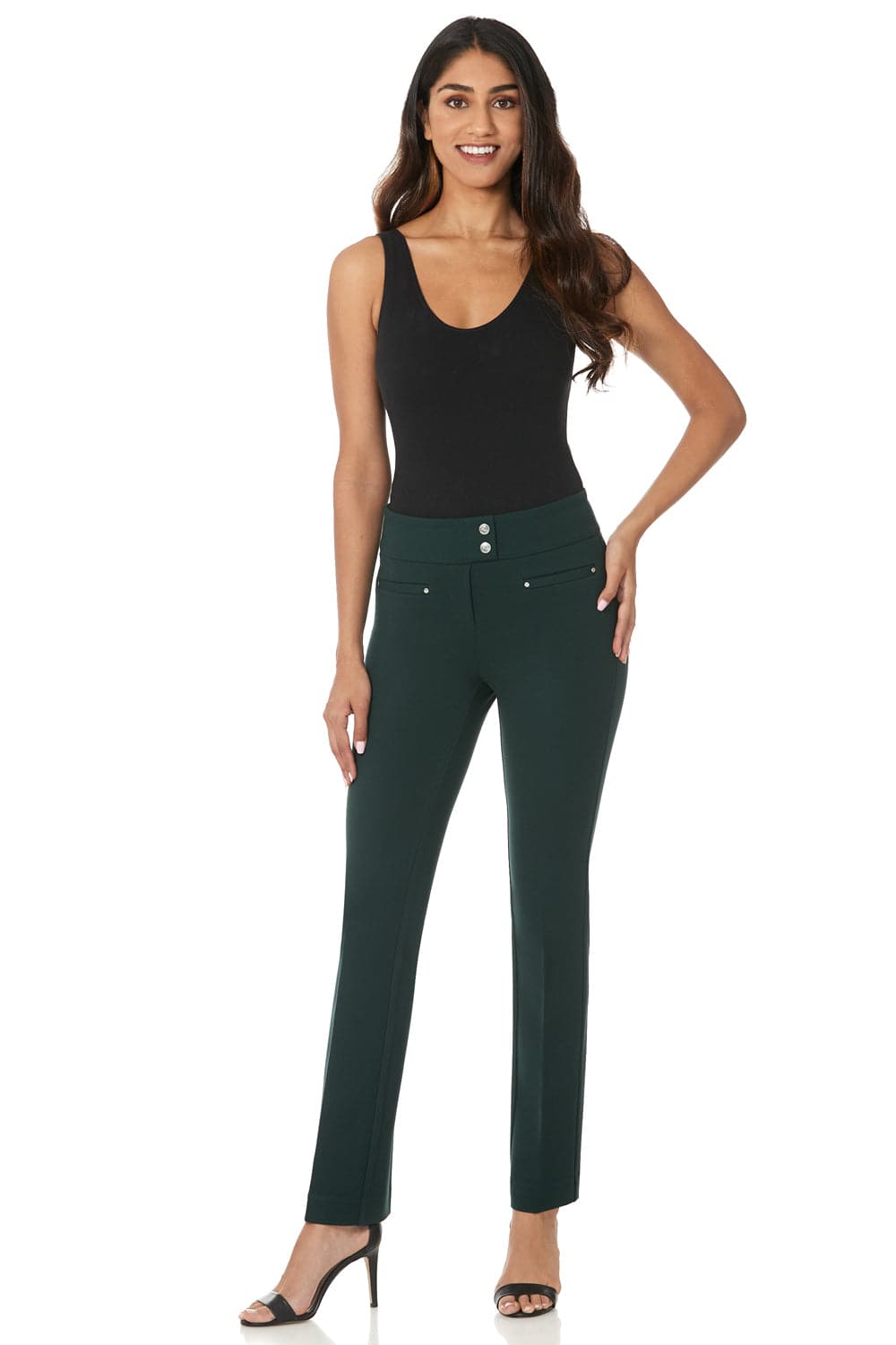 Secret Figure Pull-on Straight Pants with Tummy Control