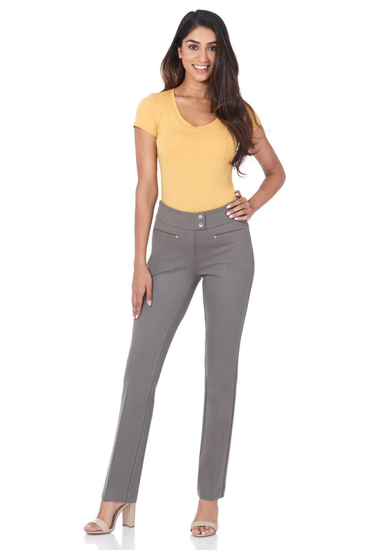 Secret Figure Pull-on Straight Pants with Tummy Control