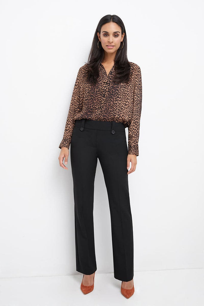 Black Pull On Bootcut Pant  Cleo