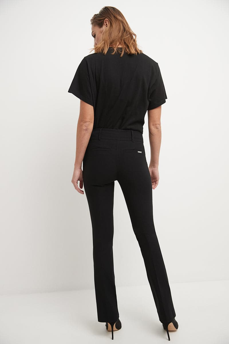 Stretch bootcut pants with tummy control and pockets