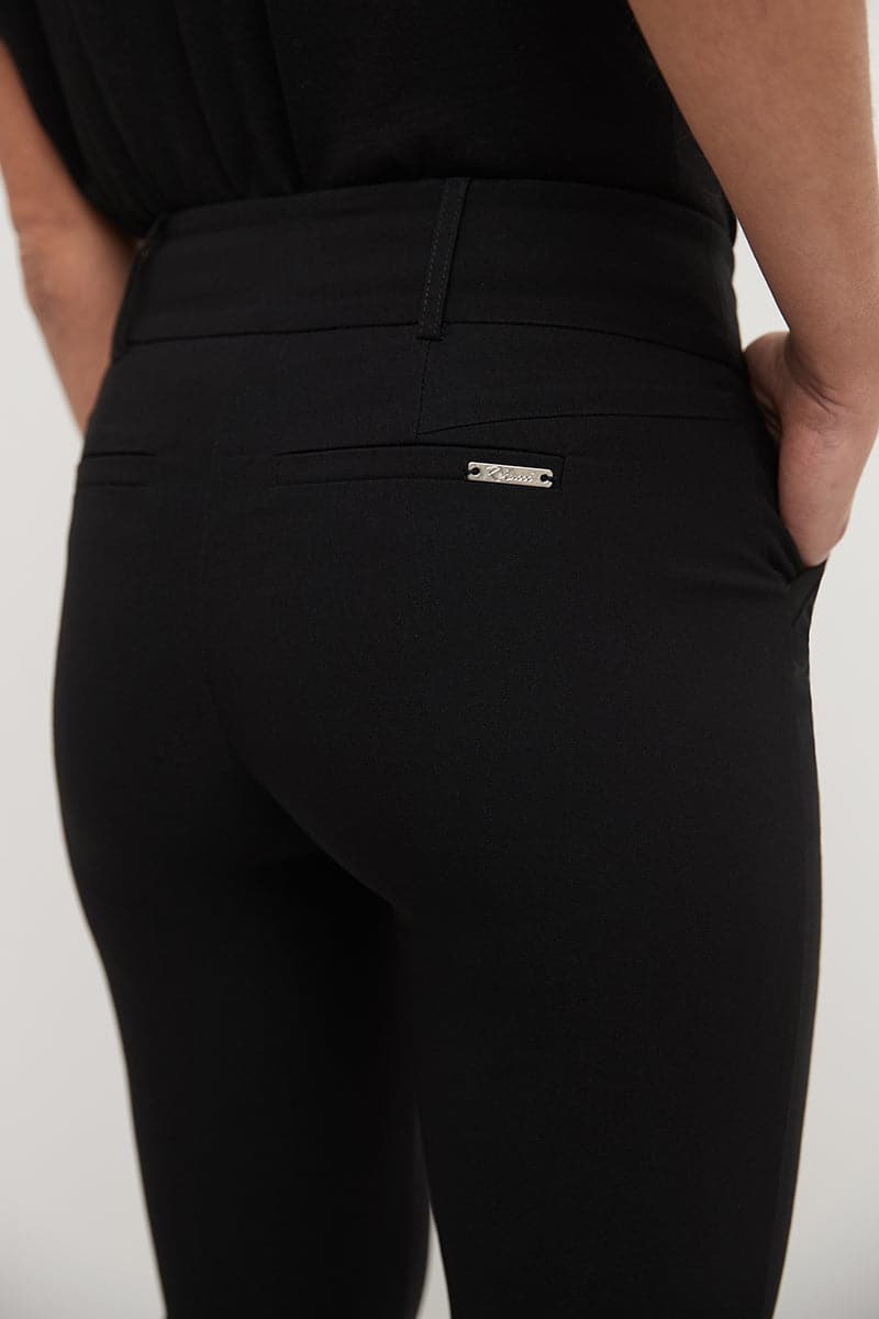 Stretch bootcut pants with tummy control and pockets