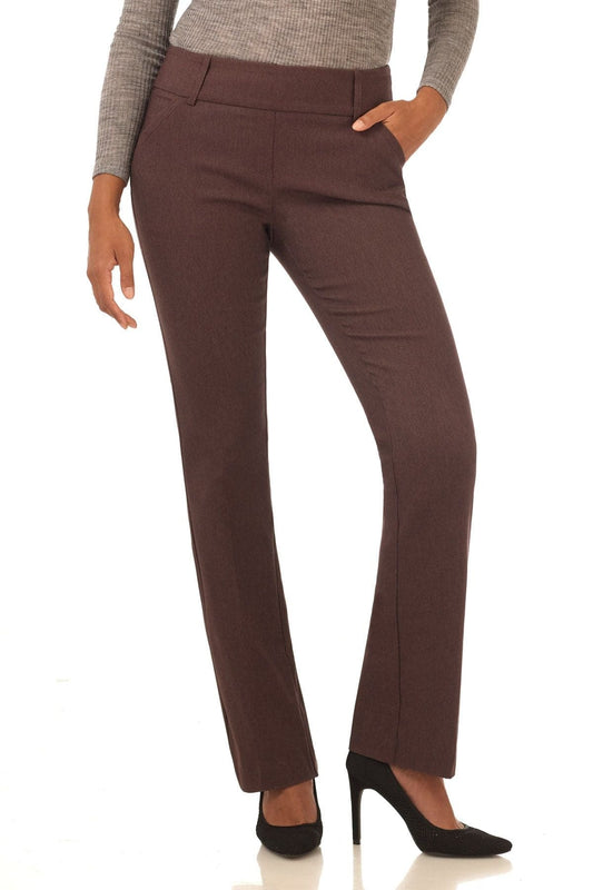 Stretch bootcut pants with tummy control and pockets
