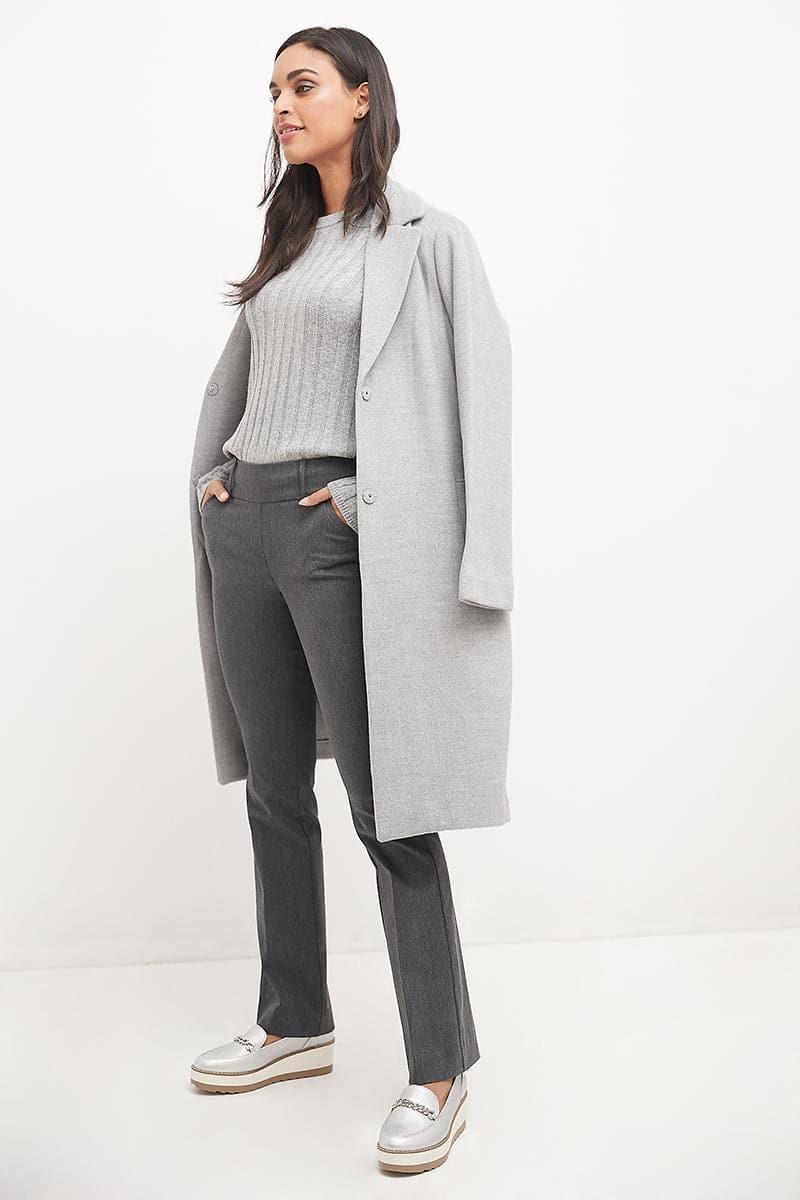 Stretch bootcut pants with tummy control and pockets