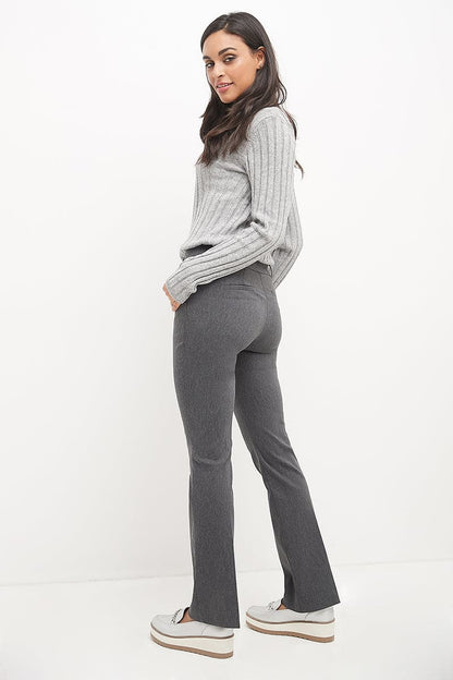Stretch bootcut pants with tummy control and pockets