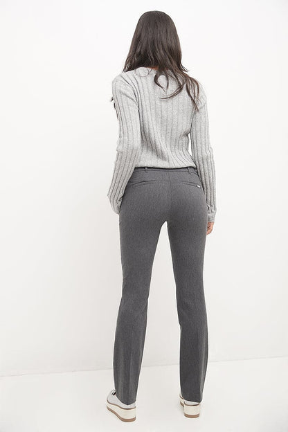 Stretch bootcut pants with tummy control and pockets