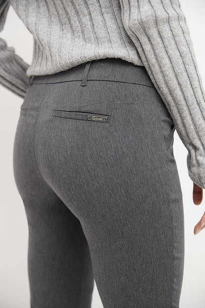 Stretch bootcut pants with tummy control and pockets