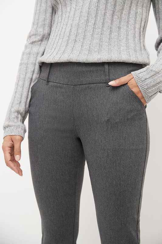 Stretch bootcut pants with tummy control and pockets