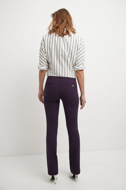 Stretch bootcut pants with tummy control and pockets