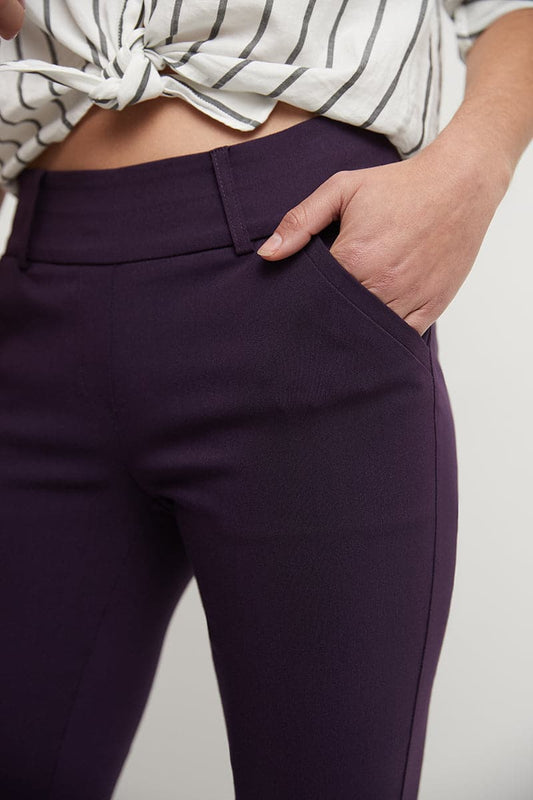 Stretch bootcut pants with tummy control and pockets