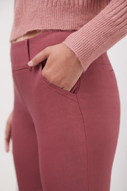 Stretch bootcut pants with tummy control and pockets