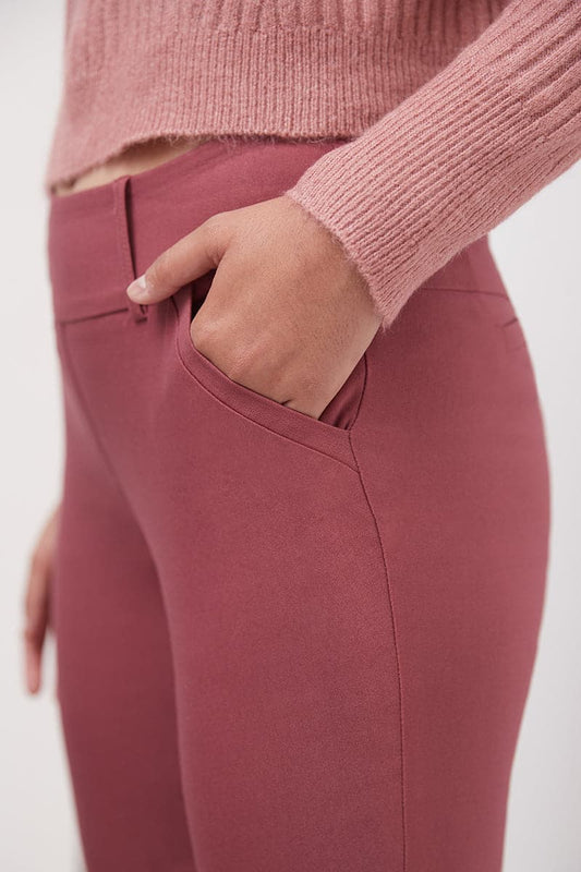 Stretch bootcut pants with tummy control and pockets