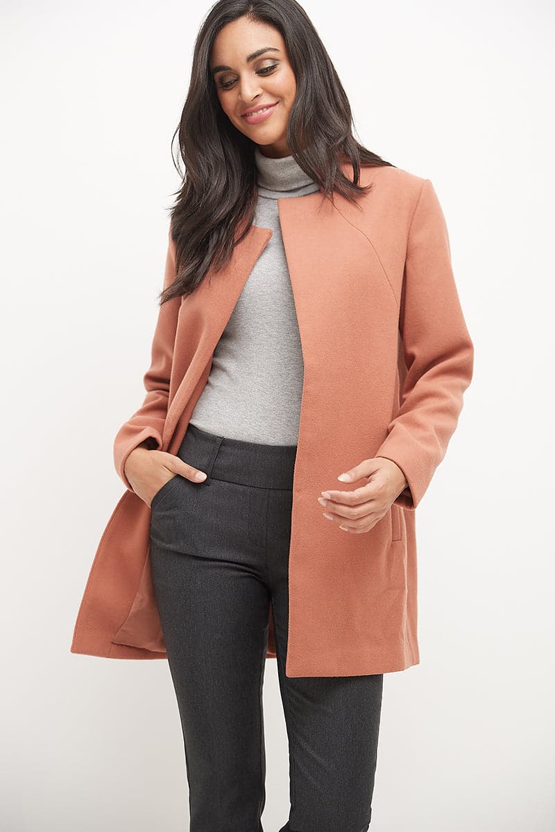 Stretch bootcut pants with tummy control and pockets