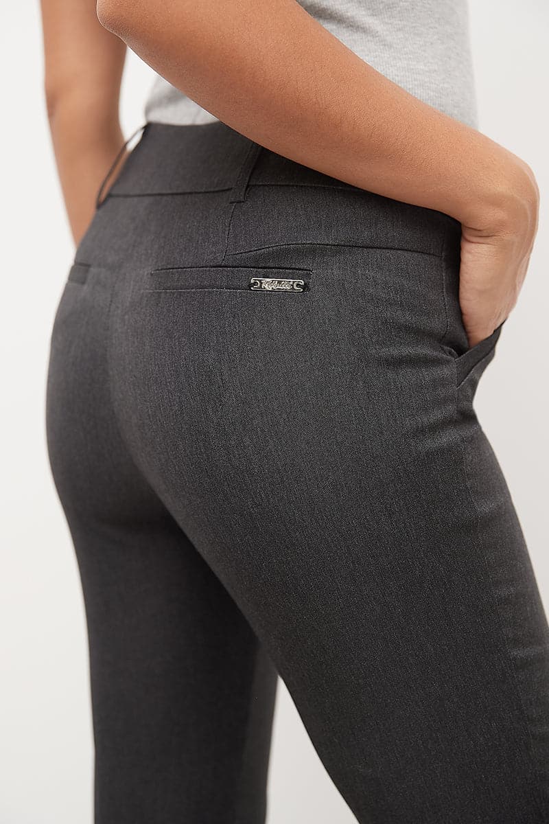 Stretch bootcut pants with tummy control and pockets