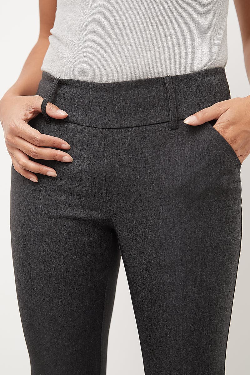 Stretch bootcut pants with tummy control and pockets