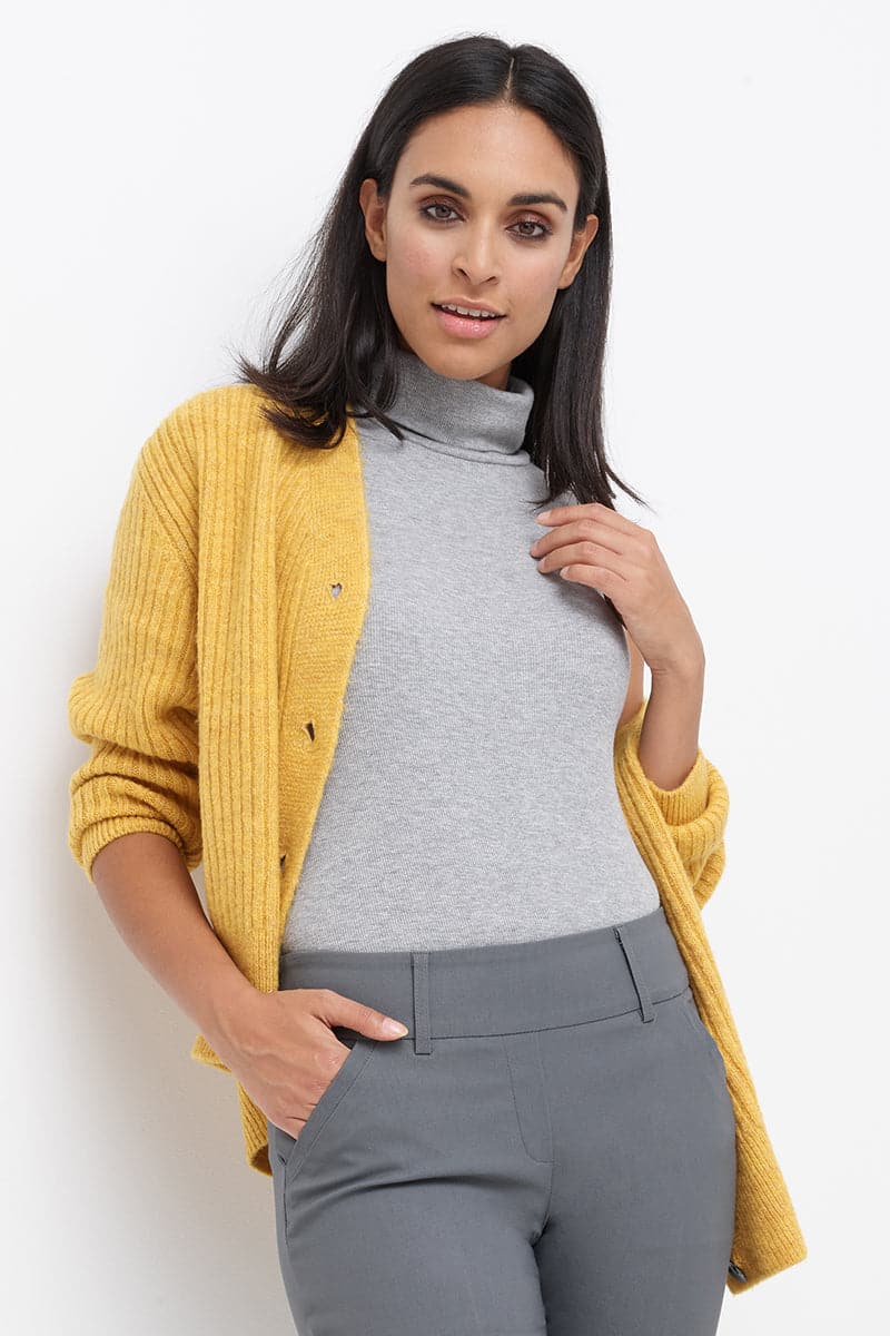 Stretch bootcut pants with tummy control and pockets