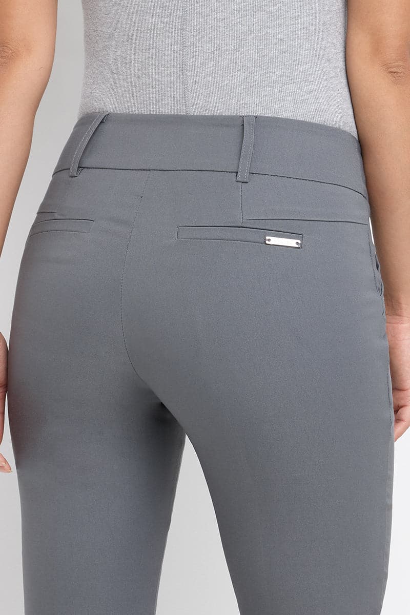 Stretch bootcut pants with tummy control and pockets
