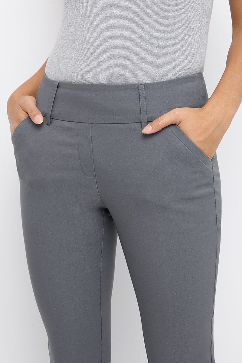 Stretch bootcut pants with tummy control and pockets