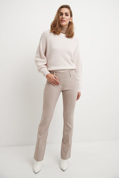 Stretch bootcut pants with tummy control and pockets